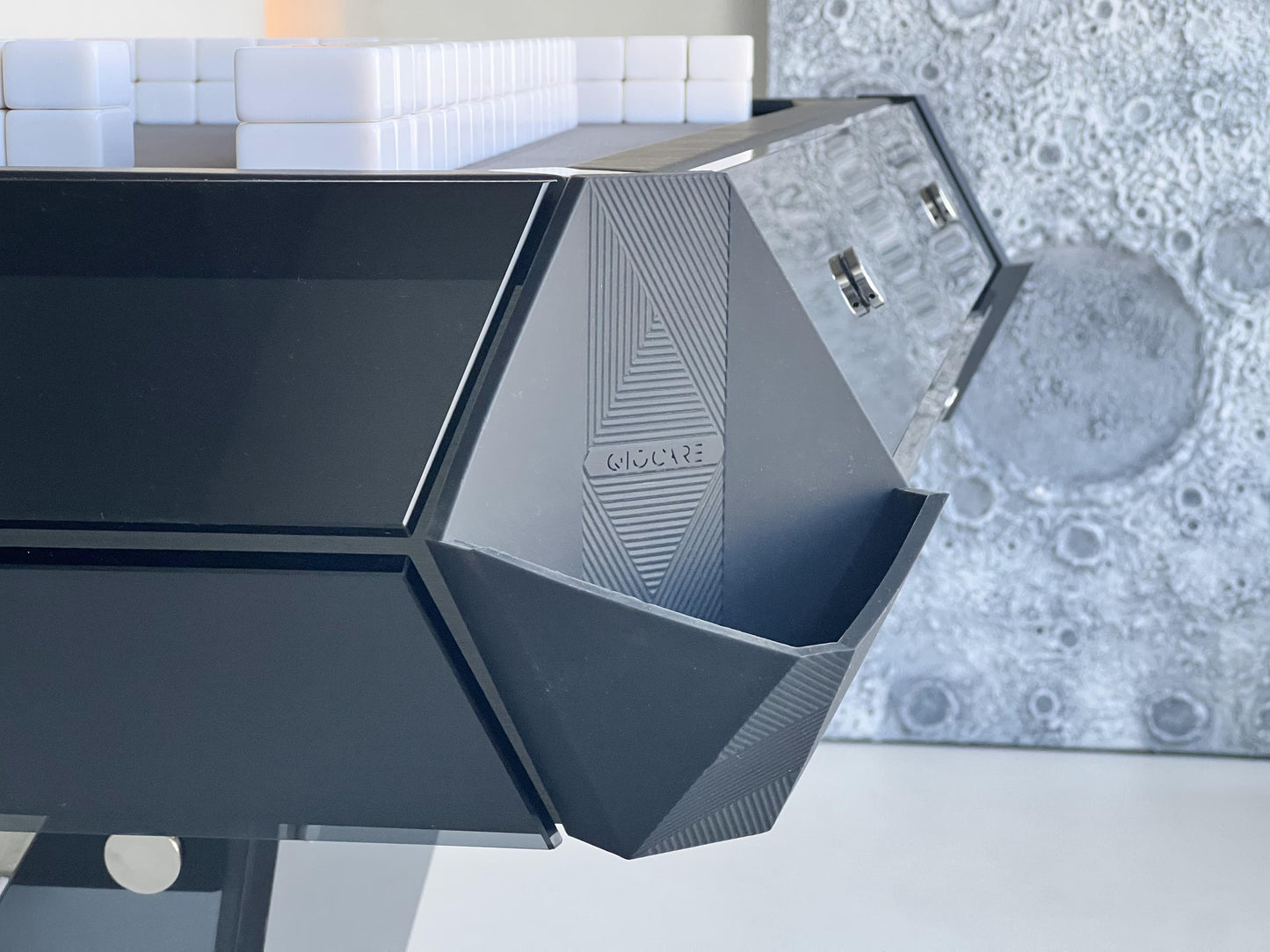 Mesa de mahjong automática personalizable de cristal negro