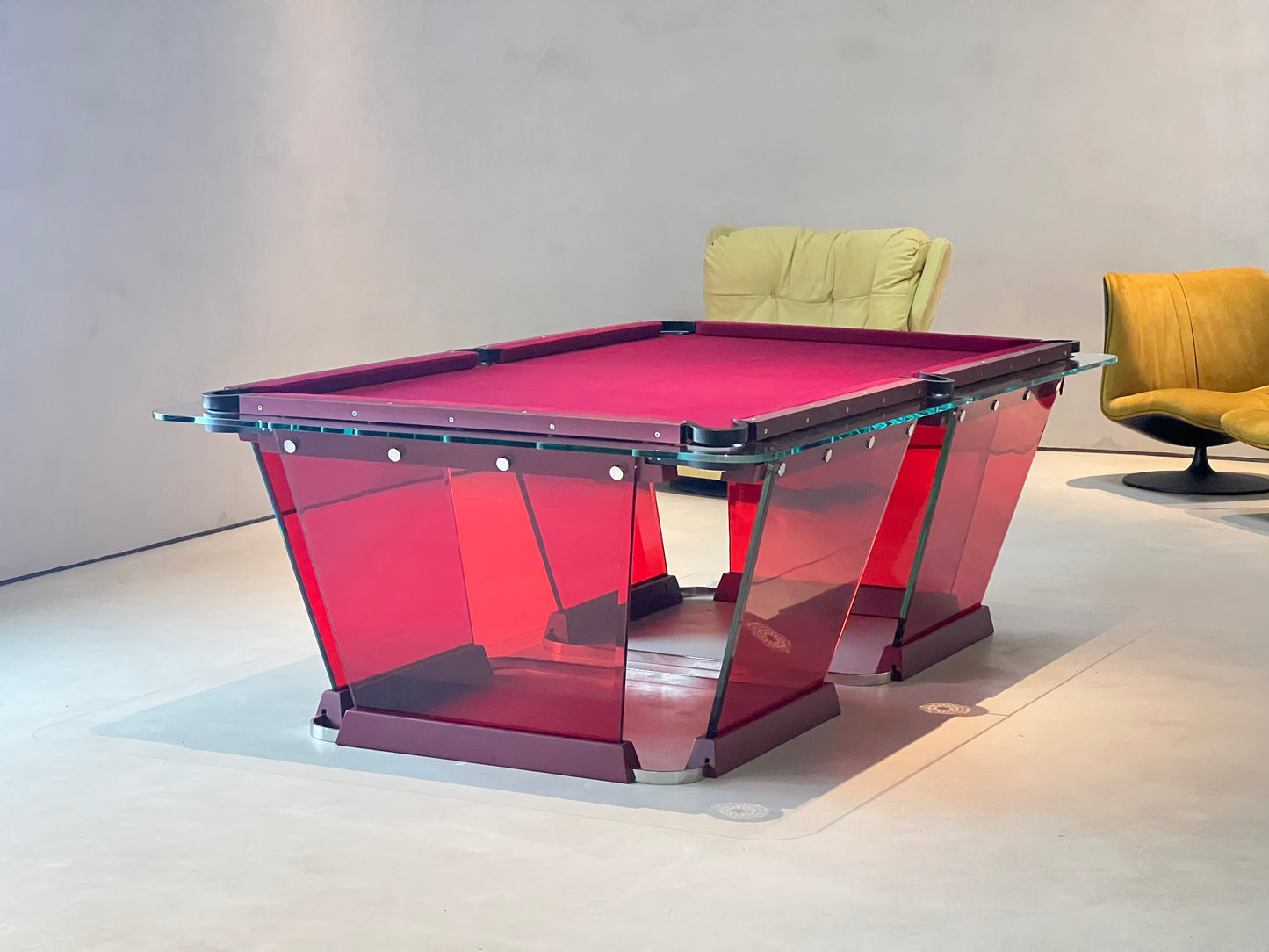 Mesa de billar de cristal transparente Tk con manteles personalizables