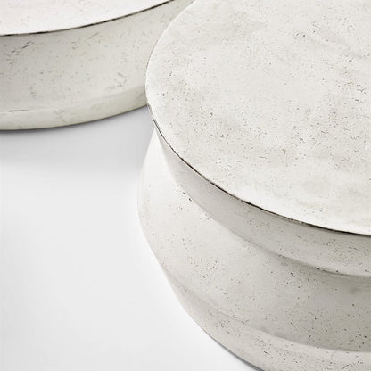 Mesa de centro modular redonda de mármol blanco