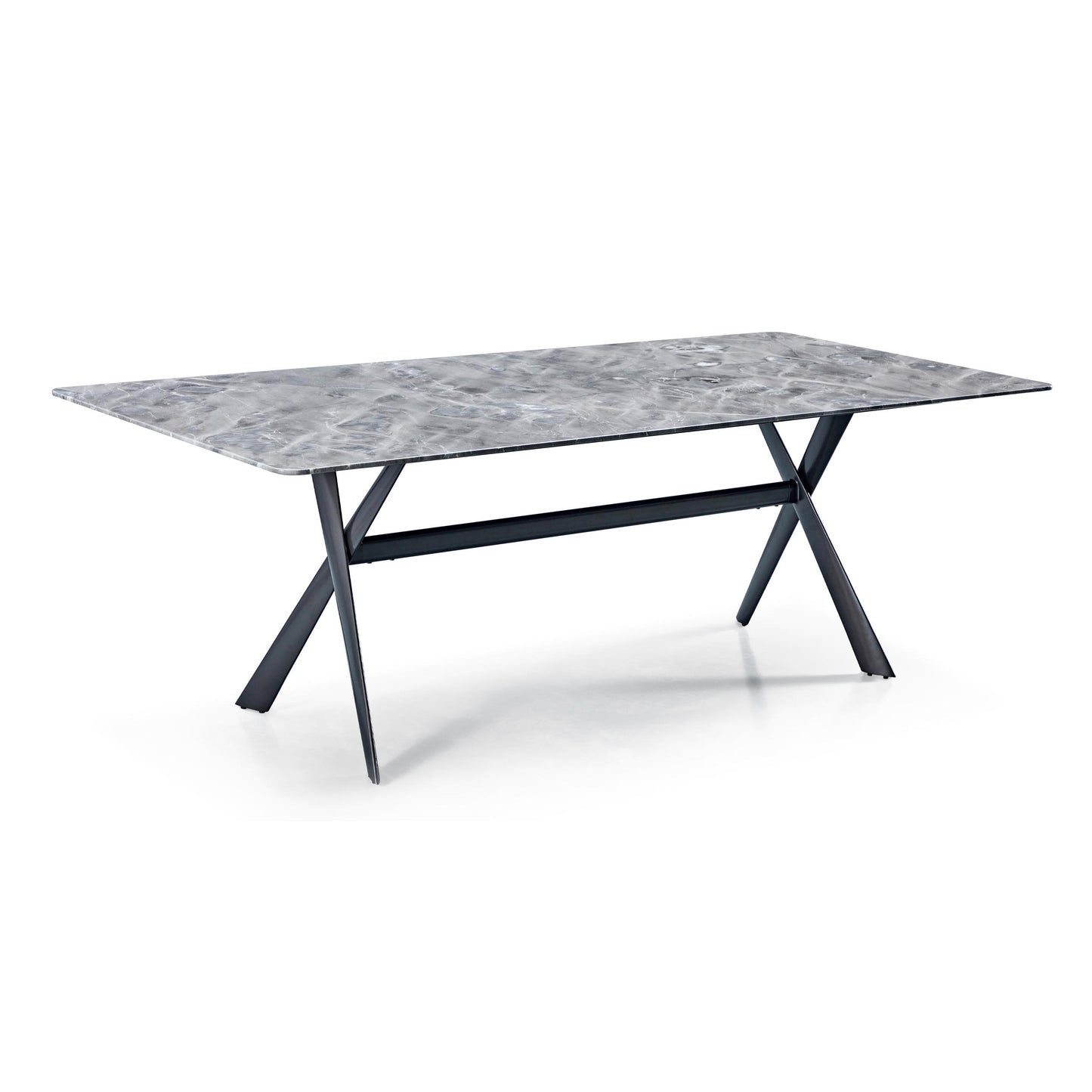 Nordic Italian Style Stainless Steel Metal Coffee Mesh Marble Dining Table