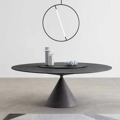 Italian Minimalist Round Marble/Rock Dining Table, Suitable For Small Apartments