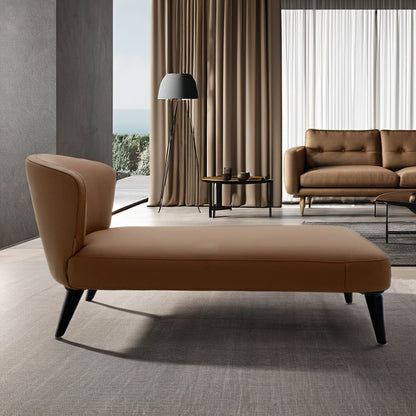 Canapé méridienne en cuir simple de style italien, adapté aux chambres d'hôtel, aux chambres à coucher et aux salons