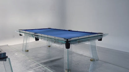 Mesa de billar de cristal multicolor personalizable