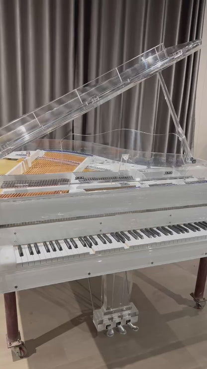 Piano de cola mecánico de acrílico blanco estilo italiano
