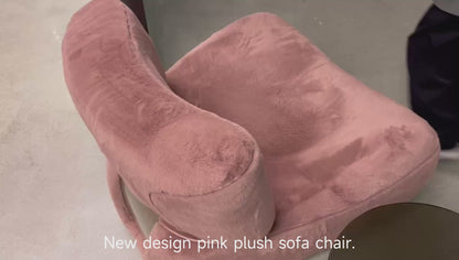 Sillón de ocio de felpa rosa adecuado para sala de estar, apartamento