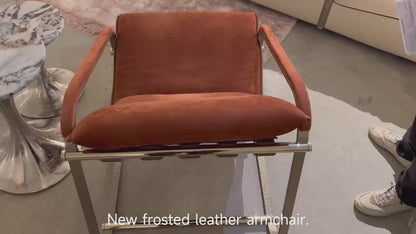Orange matte leather chair