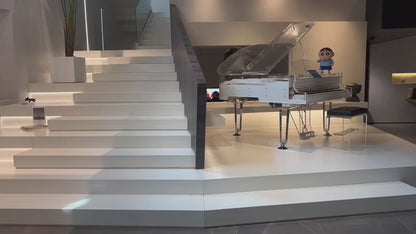 Piano de cola mecánico de acrílico blanco estilo italiano