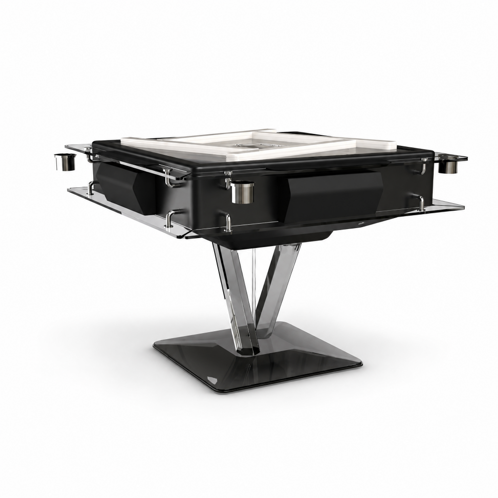 Automatic Mahjong Table - Matte Black Painted Finish & Smoked Acrylic