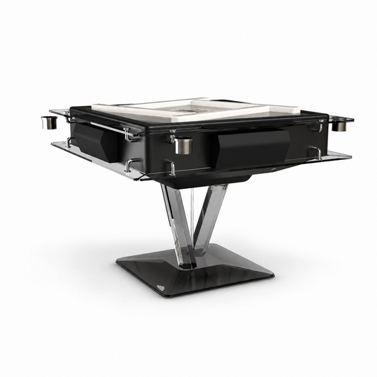 Automatic Mahjong Table - Matte Black Painted Finish & Smoked Acrylic