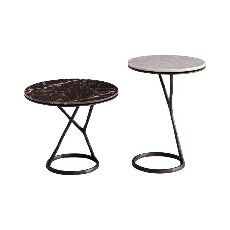 Mesa de centro de mármol de diseño exclusivo en blanco y negro