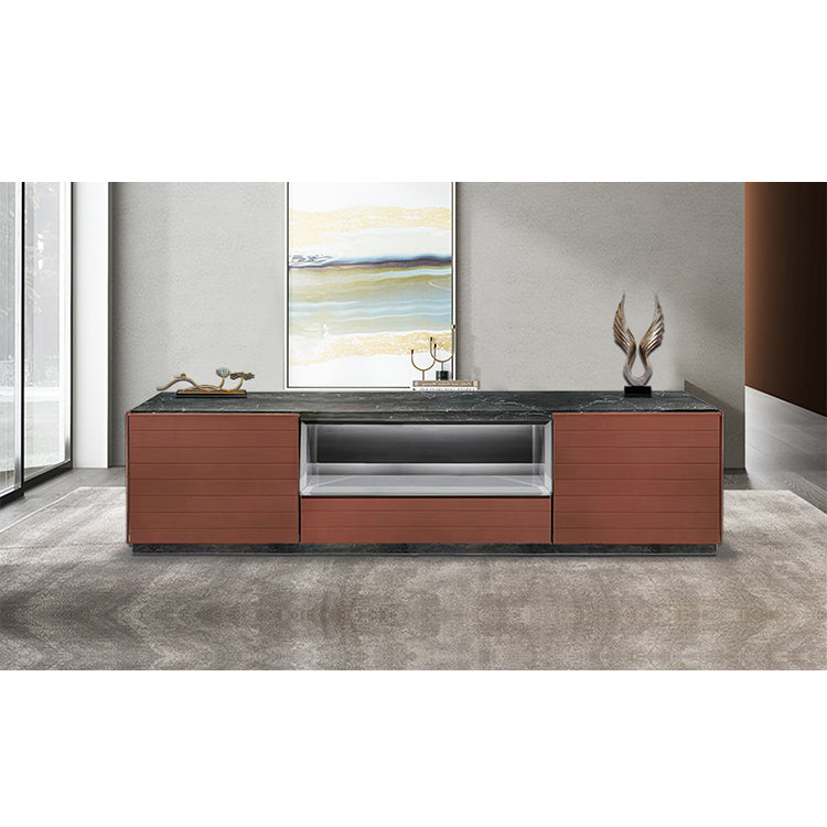 Customized Italian Luxury Marble Tv Unit Tv Stand Cabinet Combination