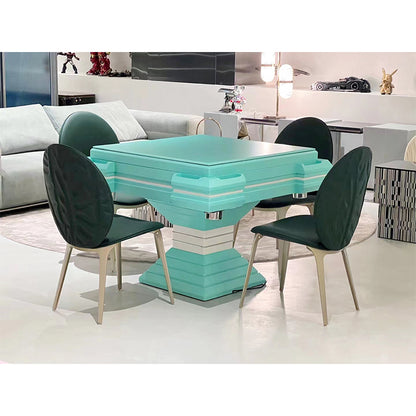 Mesa de mahjong automática con torre azul