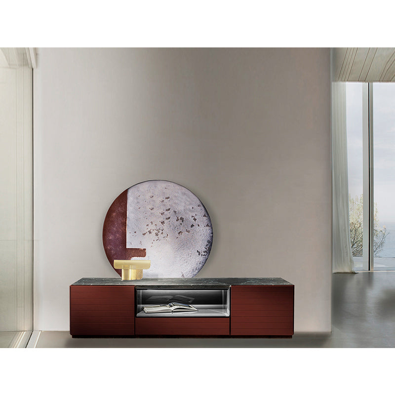 Customized Italian Luxury Marble Tv Unit Tv Stand Cabinet Combination