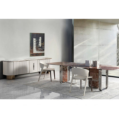 Italian luxury villa marble sideboard dining cabinet TV cabinet