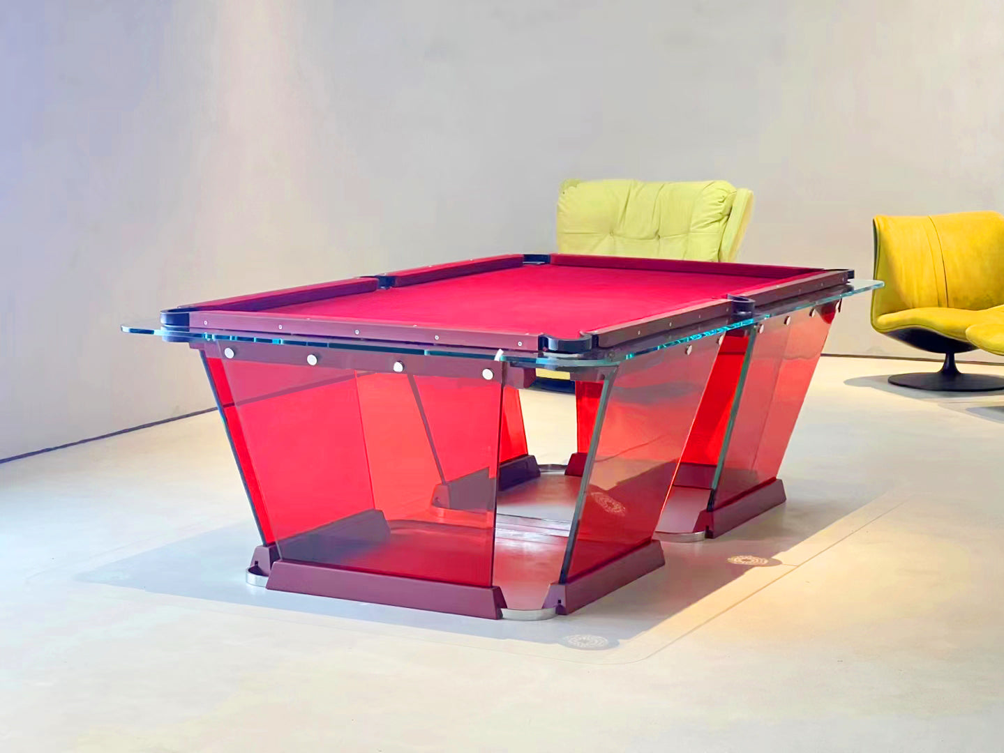 Mesa de billar de cristal rojo modelo TK de 7 a 9 pies para interiores