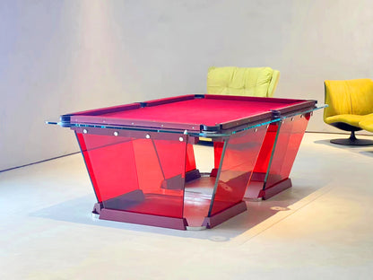 Mesa de billar de cristal rojo modelo TK de 7 a 9 pies para interiores