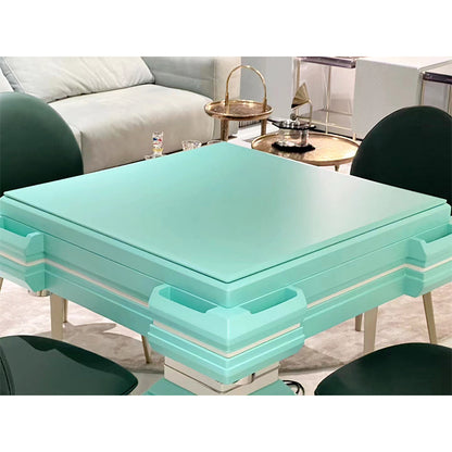 Mesa de mahjong automática con torre azul