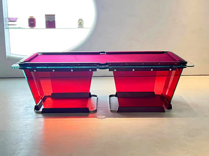 Mesa de billar de cristal rojo modelo TK de 7 a 9 pies para interiores