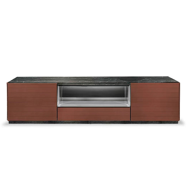 Customized Italian Luxury Marble Tv Unit Tv Stand Cabinet Combination