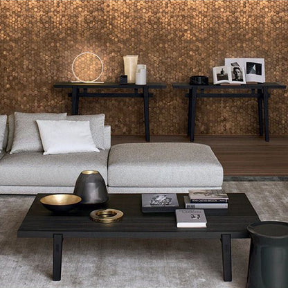 Simple Black Solid Wood Coffee Table For Living Room