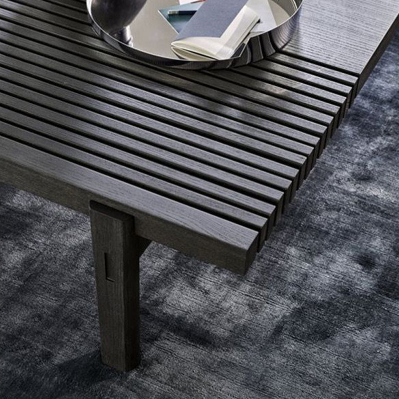 Simple Black Solid Wood Coffee Table For Living Room