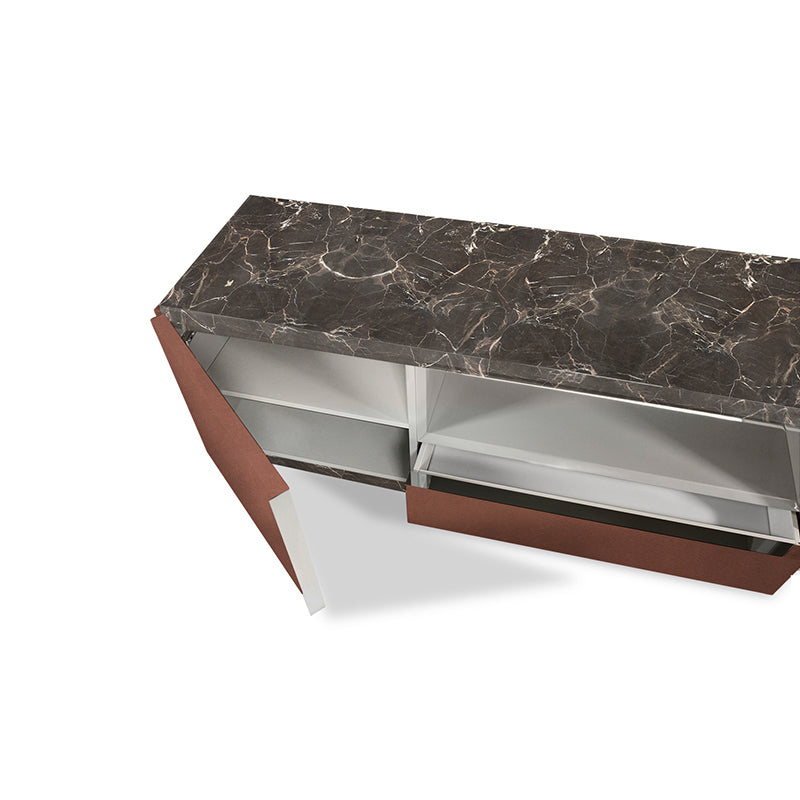 Customized Italian Luxury Marble Tv Unit Tv Stand Cabinet Combination