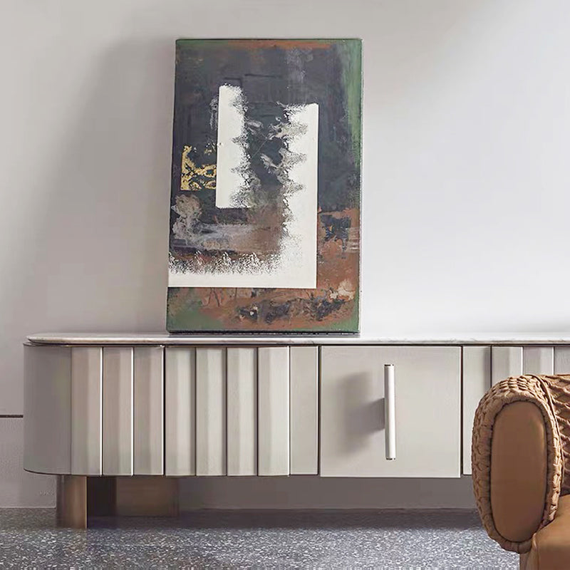Italian luxury villa marble sideboard dining cabinet TV cabinet