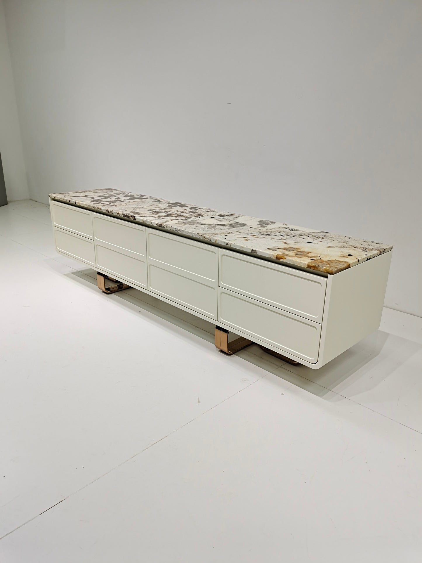 Customized Luxury Natural Marble Table Top Tv Stand