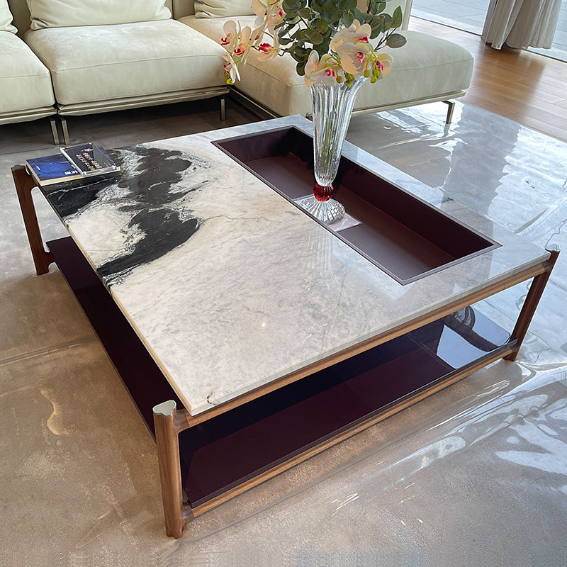 Mesa de centro cuadrada de mármol natural, se pueden personalizar muchos tipos de mármol