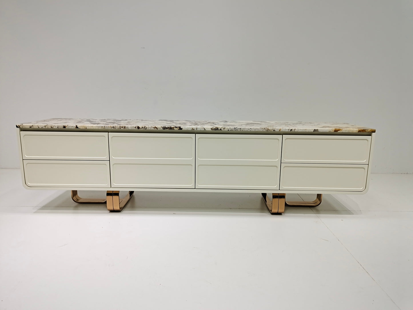 Customized Luxury Natural Marble Table Top Tv Stand