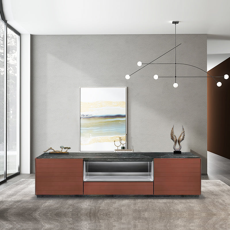 Customized Italian Luxury Marble Tv Unit Tv Stand Cabinet Combination