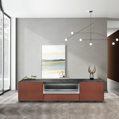 Customized Italian Luxury Marble Tv Unit Tv Stand Cabinet Combination