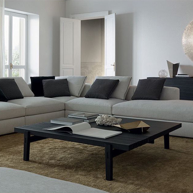 Simple Black Solid Wood Coffee Table For Living Room