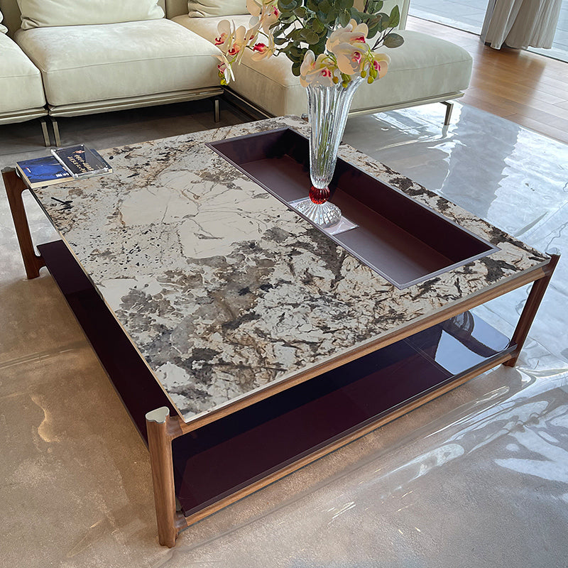 Mesa de centro cuadrada de mármol natural, se pueden personalizar muchos tipos de mármol