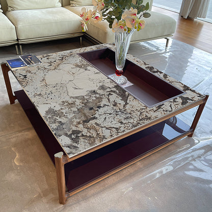 Mesa de centro cuadrada de mármol natural, se pueden personalizar muchos tipos de mármol