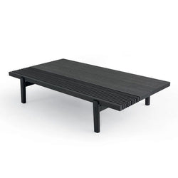 Simple Black Solid Wood Coffee Table For Living Room