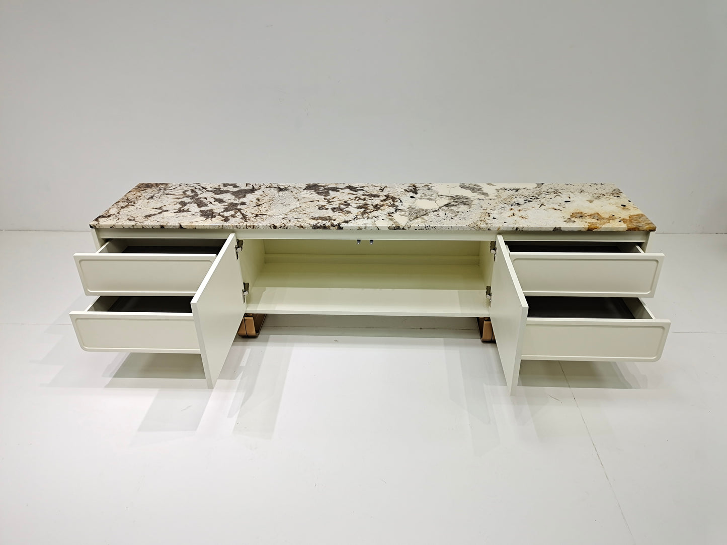 Customized Luxury Natural Marble Table Top Tv Stand