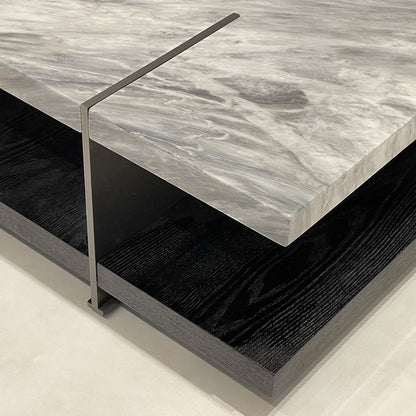 Solid wood/marble square coffee table Living room coffee table