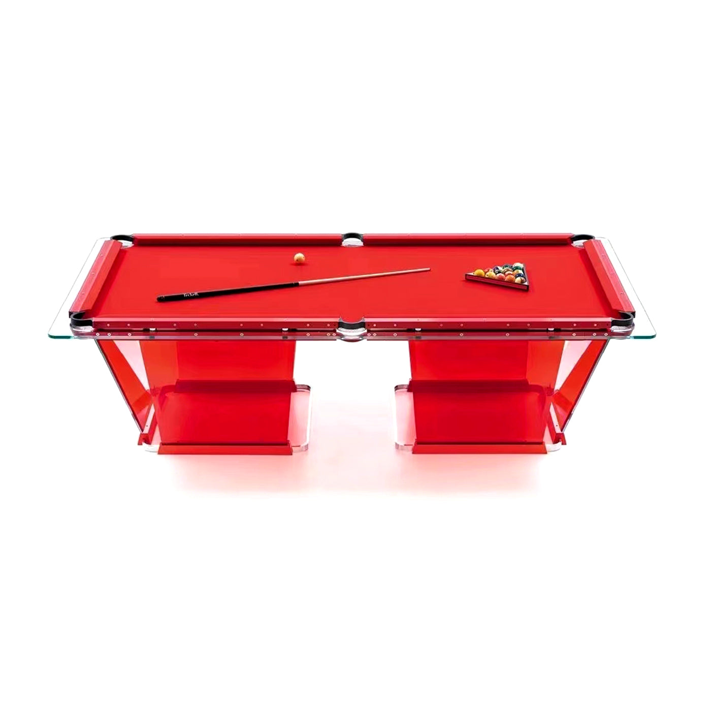 Mesa de billar de cristal rojo modelo TK de 7 a 9 pies para interiores
