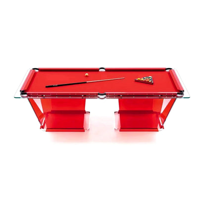 Mesa de billar de cristal rojo modelo TK de 7 a 9 pies para interiores