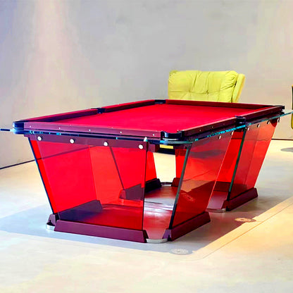 Mesa de billar de cristal rojo modelo TK de 7 a 9 pies para interiores
