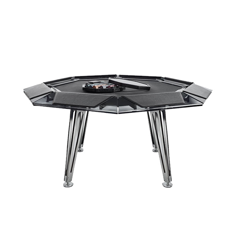 Mesa de póquer de cristal para ocho personas
