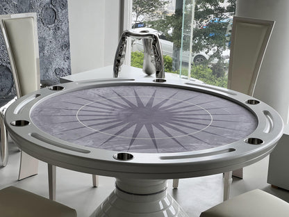 Table de jeu ronde de luxe pour six personnes
