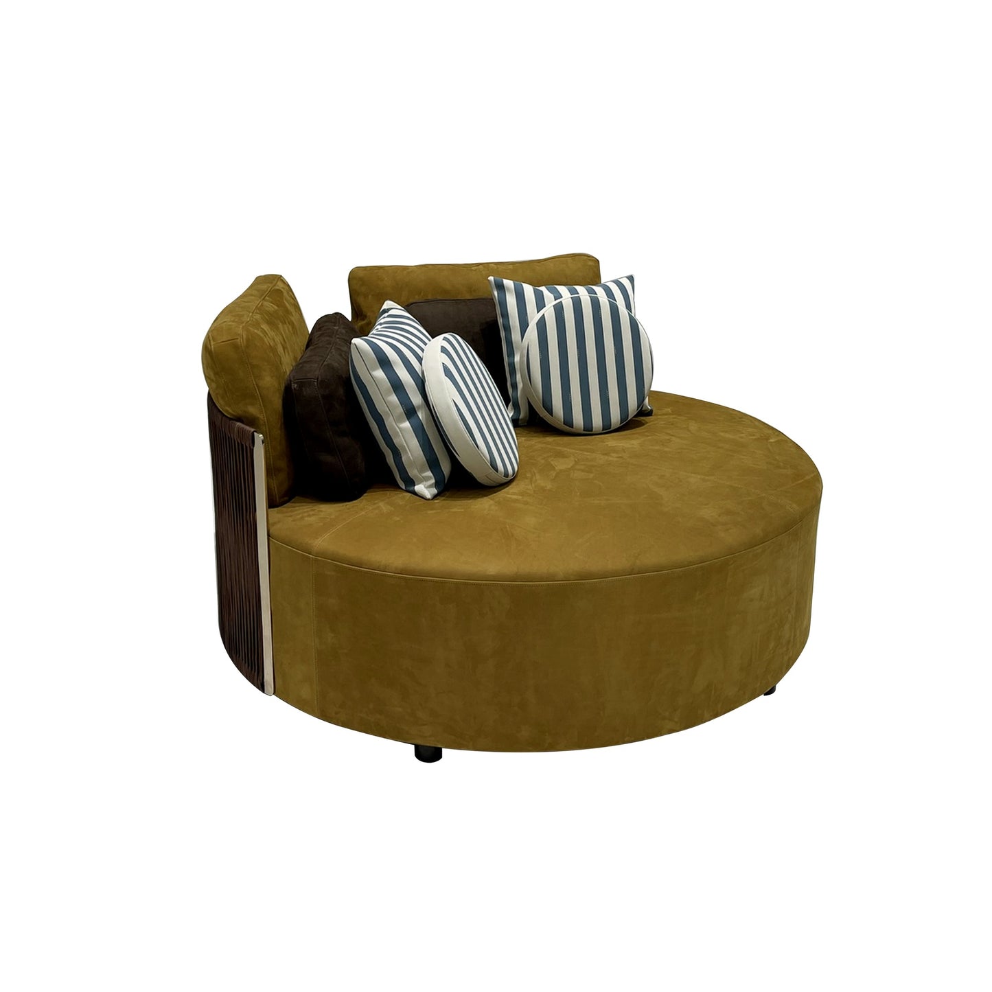 Sillón individual redondo verde sin respaldo