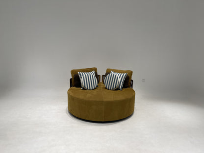 Sillón individual redondo verde sin respaldo