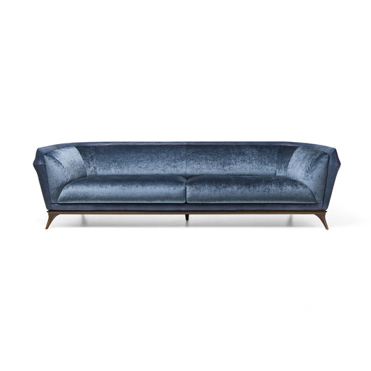 Canapé inclinable double en cuir bleu foncé personnalisable pour le salon