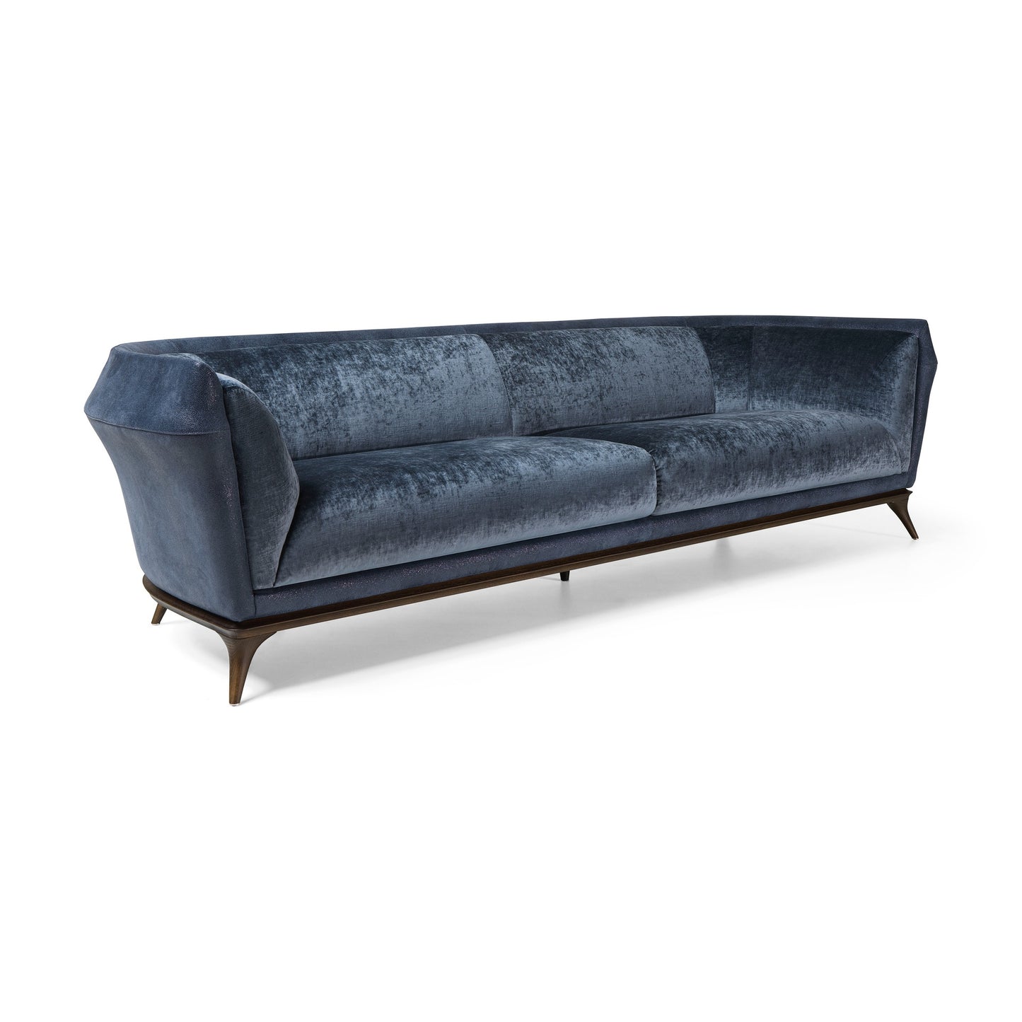 Sofá reclinable de cuero azul oscuro doble personalizable para sala de estar