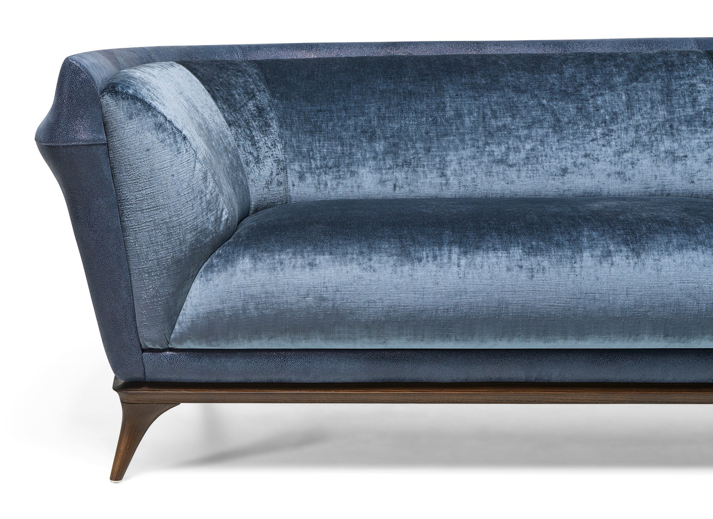 Sofá reclinable de cuero azul oscuro doble personalizable para sala de estar
