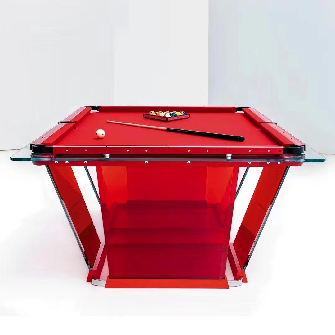 Mesa de billar de cristal rojo modelo TK de 7 a 9 pies para interiores