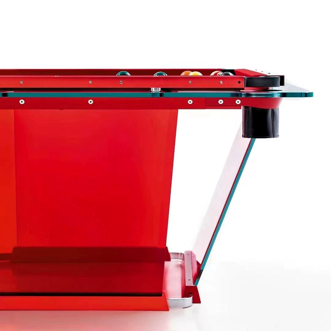 Mesa de billar de cristal rojo modelo TK de 7 a 9 pies para interiores